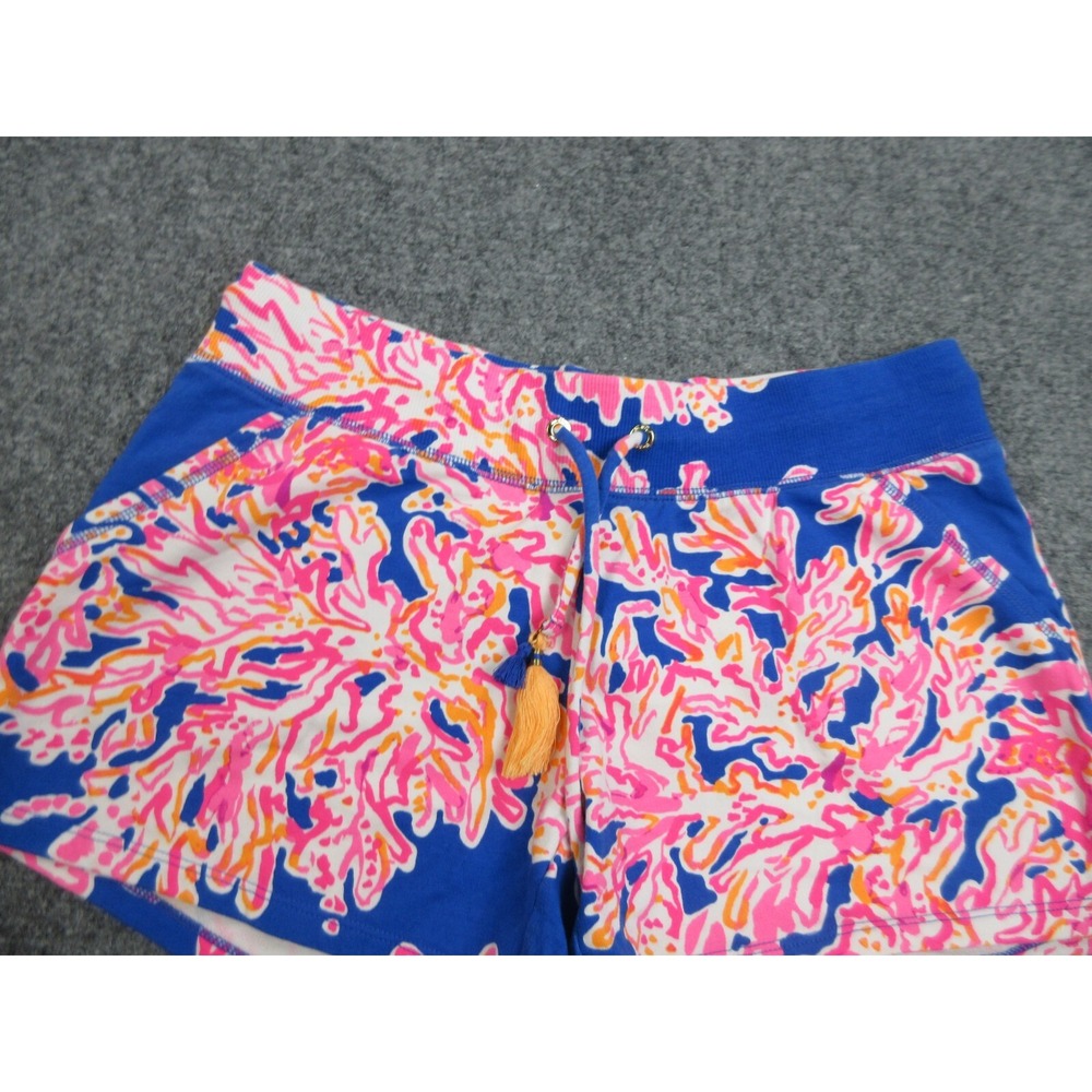 Lilly Pulitzer Yasmin Shorts Womens Small Brilliant Blue Its Electric Drawstring - Picture 3 of 14